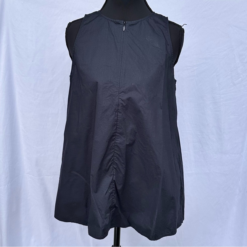 COS Round Neck Sleeveless Cotton Navy Tank Top Blouse Womens Size 4 Minimalist